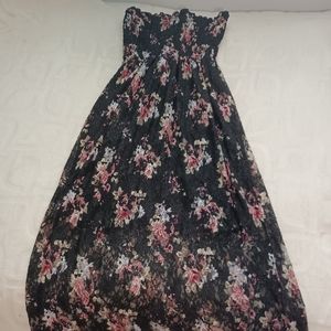 Black floral lace , tube top, dress